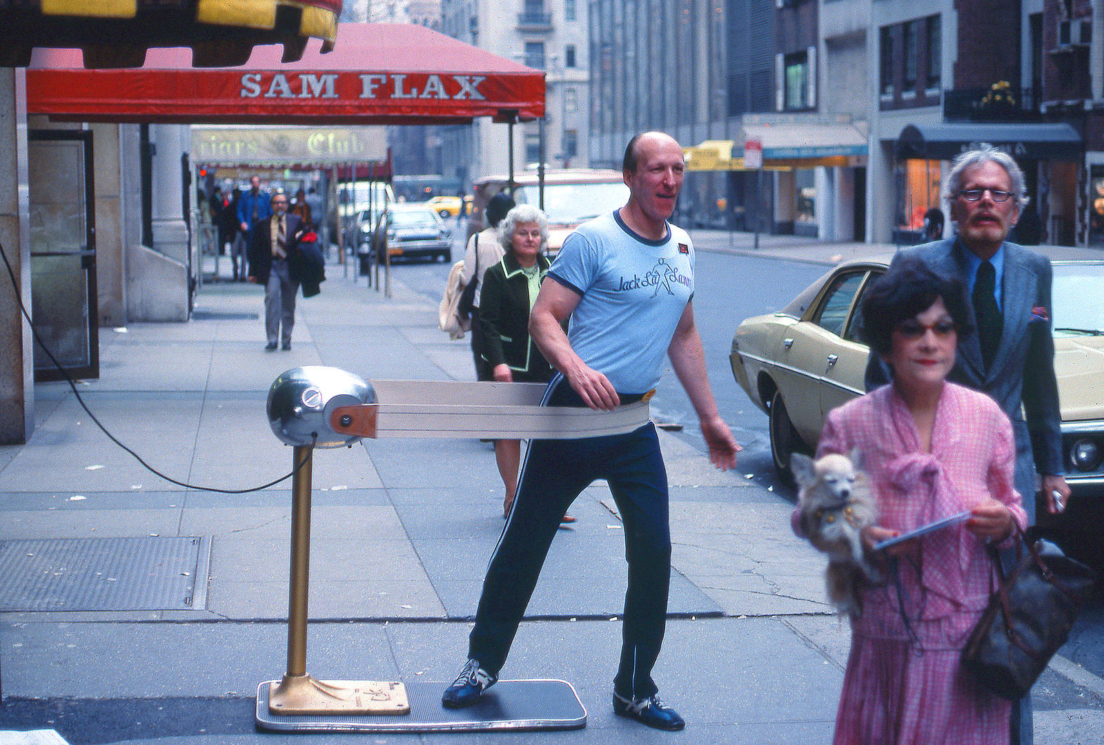 Jack La Lanne, 55th Street between Fifth and Madison Avenue, Manhattan, 1978.