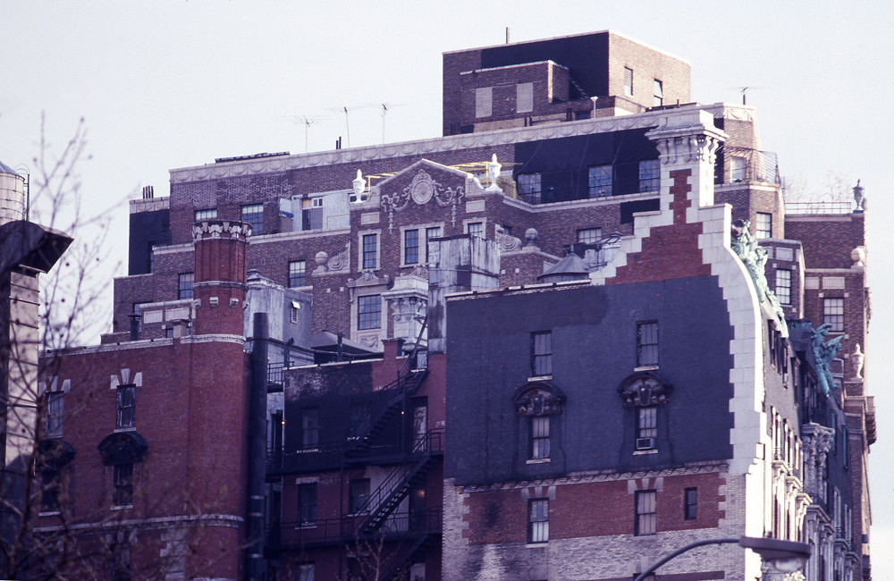 New York architecture in Manhattan, 1977.
