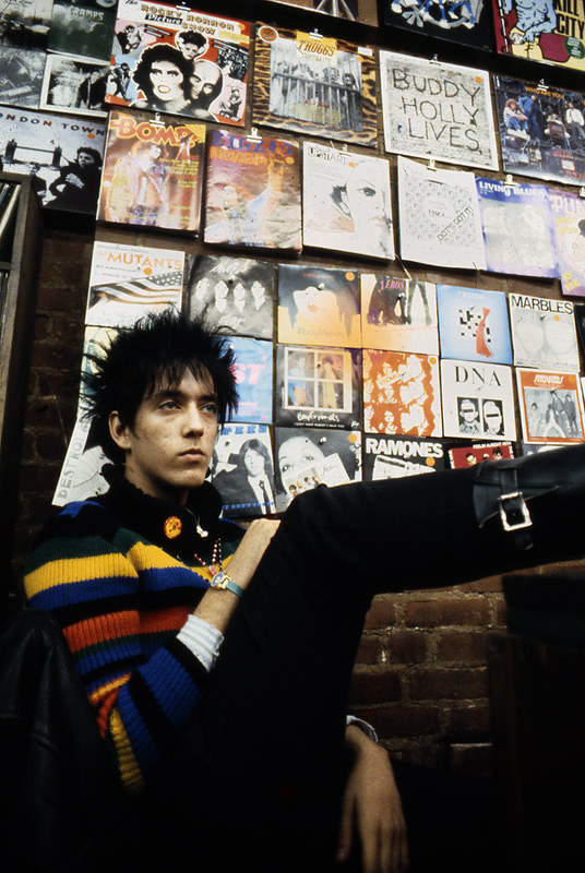 Punk-rock record shop at St. Mark's Place, St. Mark's Place, Manhattan, 1978.