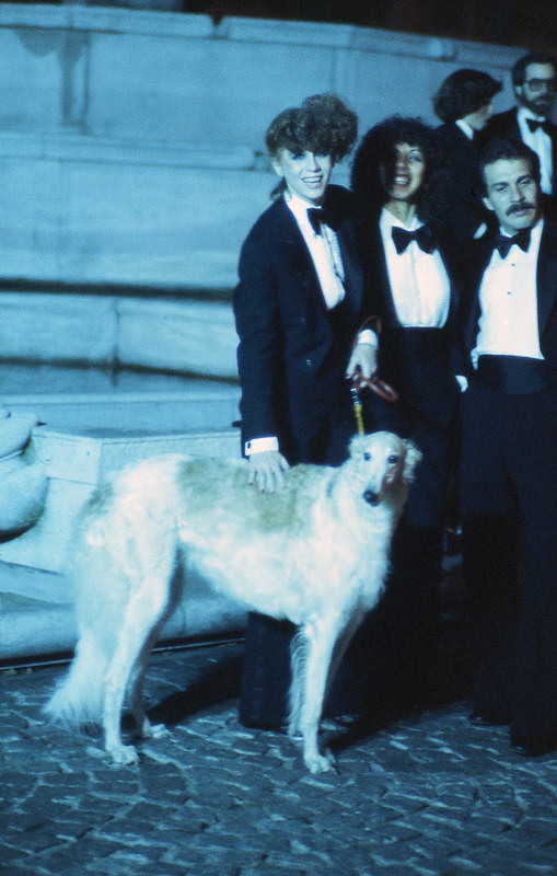 Meeting in front of the Plaza Hotel, Manhattan, 1978.