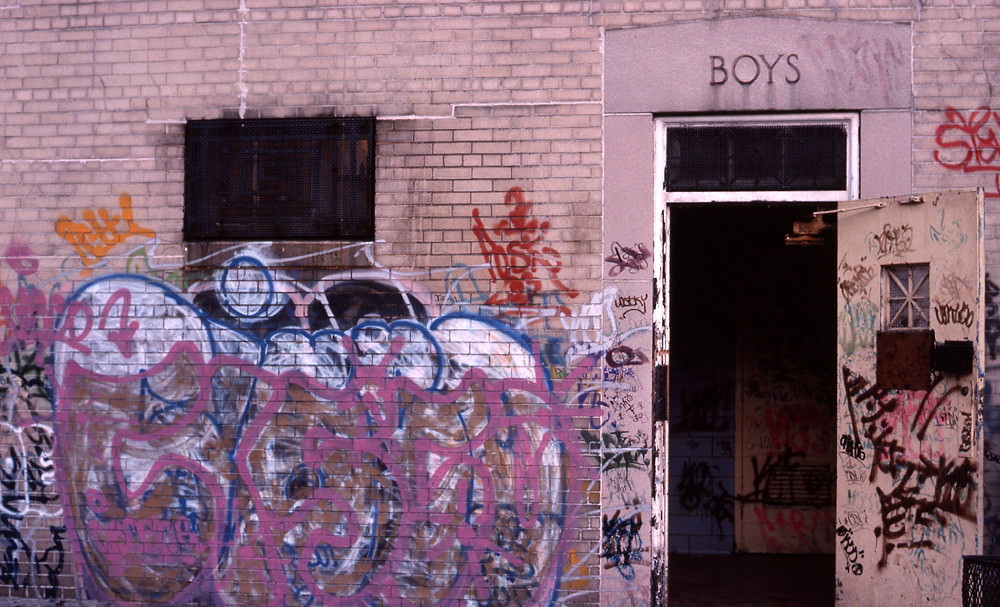 A pink wall in the Bronx, Manhattan, 1978.
