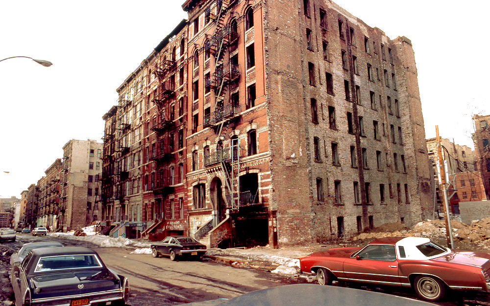 A neighborhood in transformation in the Bronx, Manhattan, 1978.