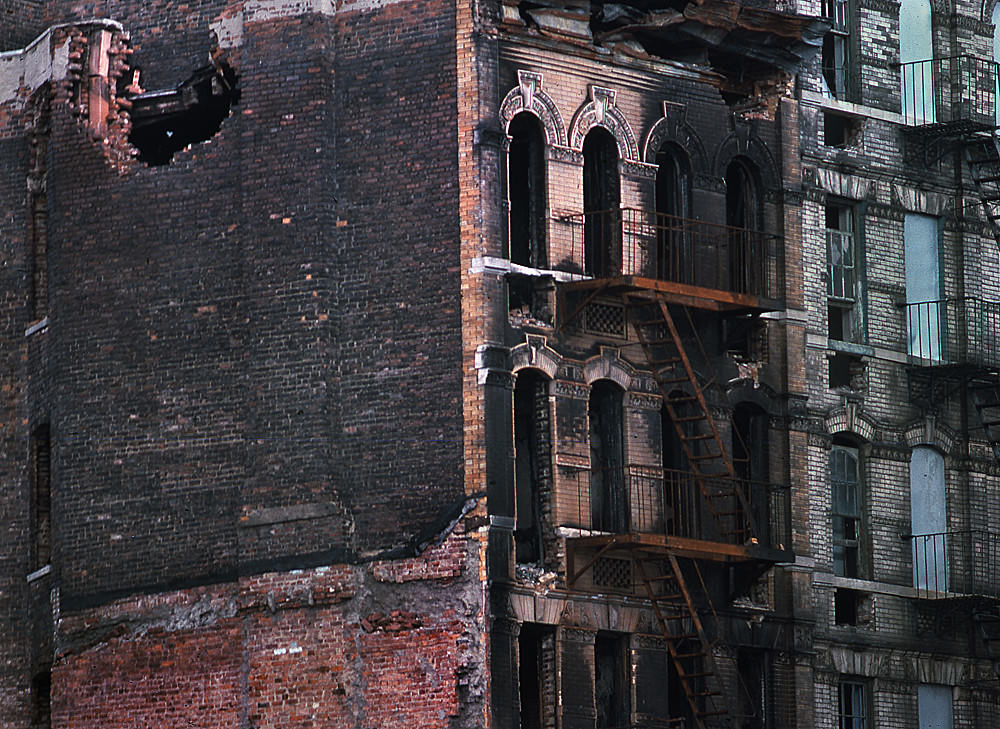 A ruined building in the Bronx, Manhattan, 1978.