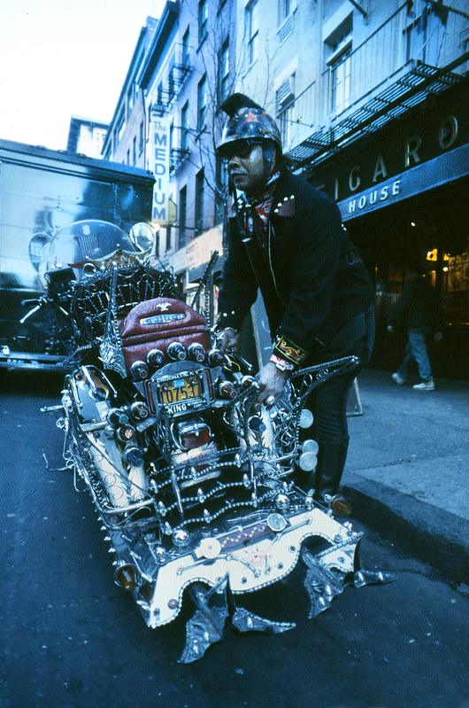 Motorcycle at 184 Bleecker Street at MacDougal, 1978.