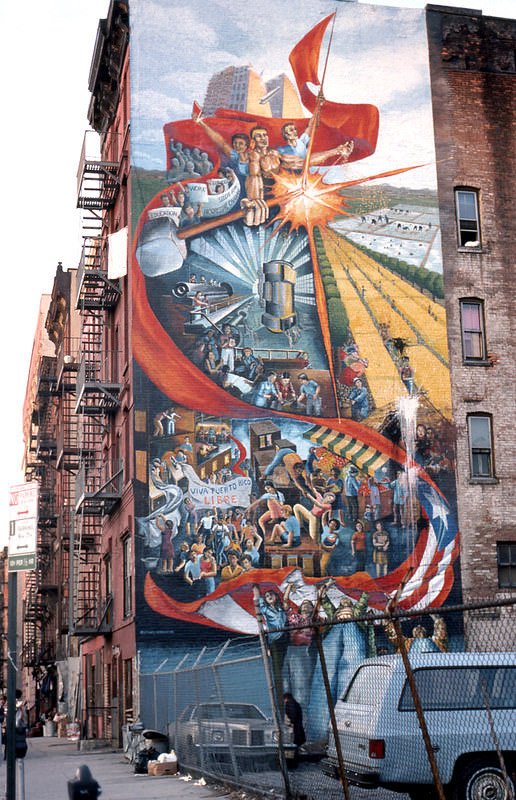 Puerto Rican mural painting, New York, 1977.