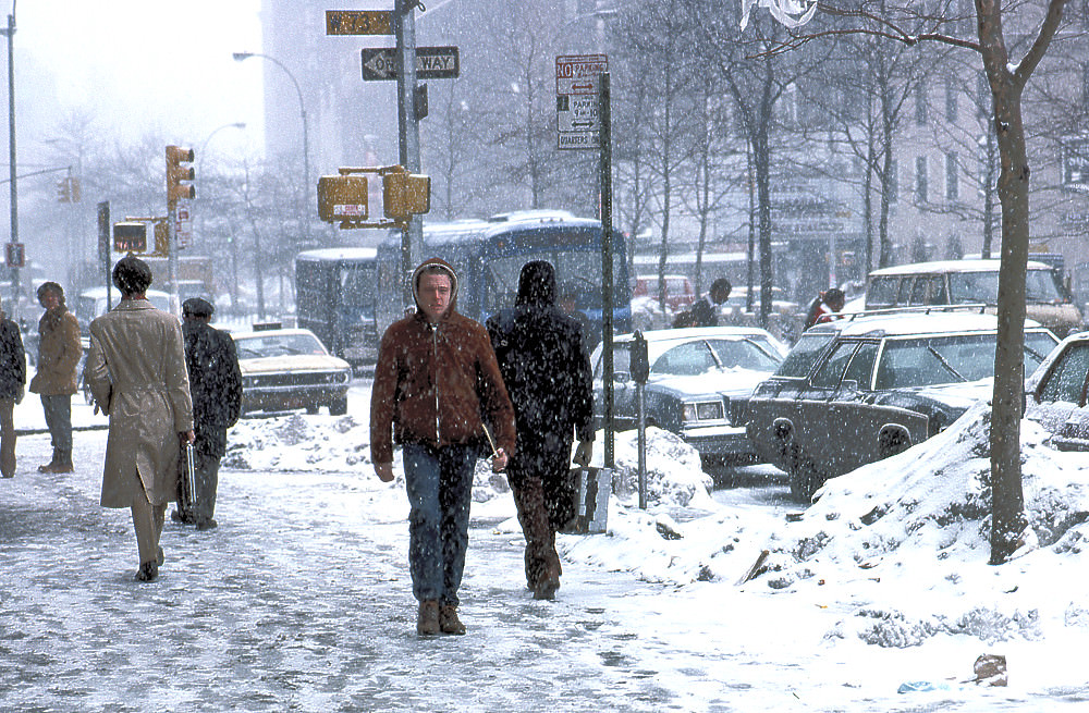 A very cold day in Manhattan, 1978.