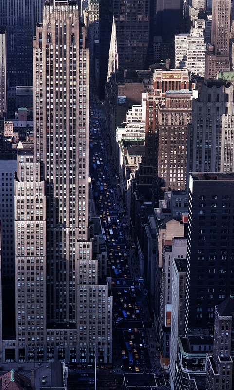 New York architecture in Manhattan, 1977.
