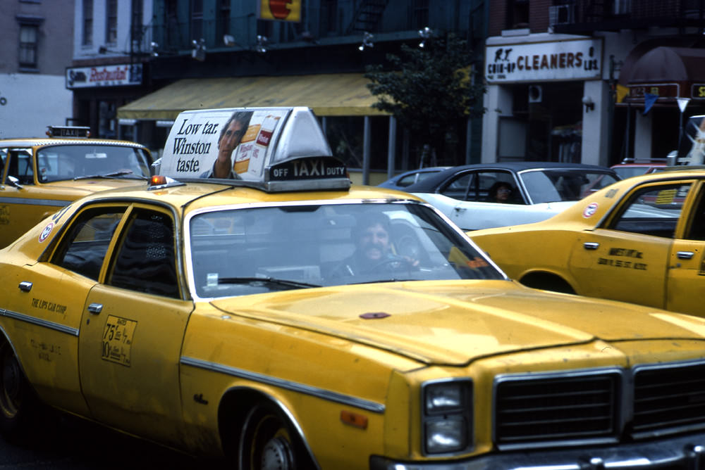 NYC Cabs in Manhattan, 1978.