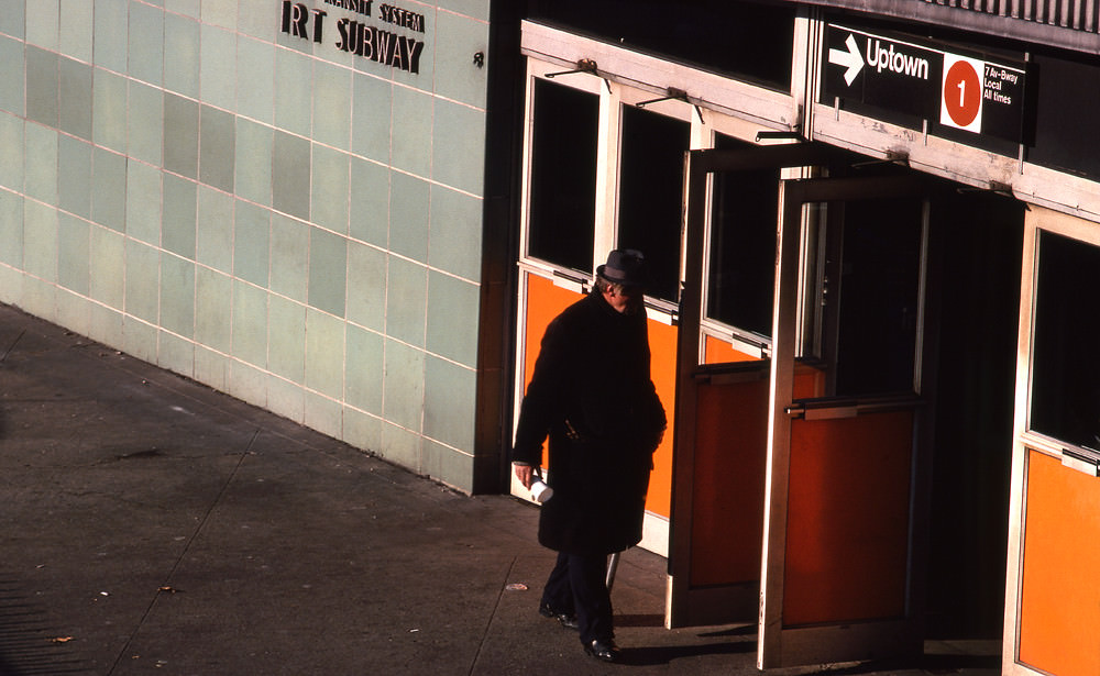 Subway entrance in Manhattan, 1978.