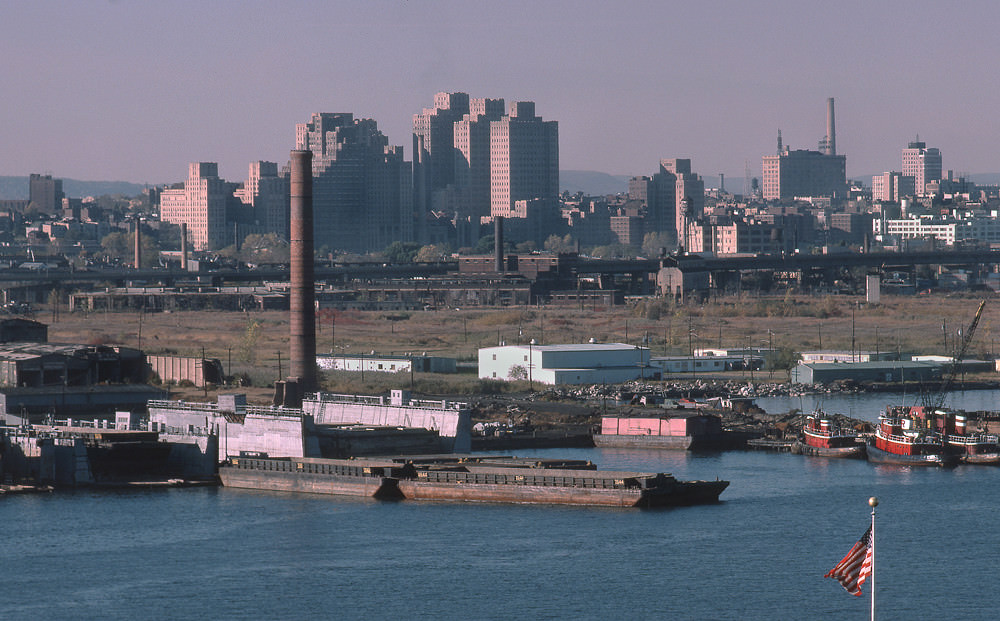 Jersey City from the ferry in NYC, 1978.