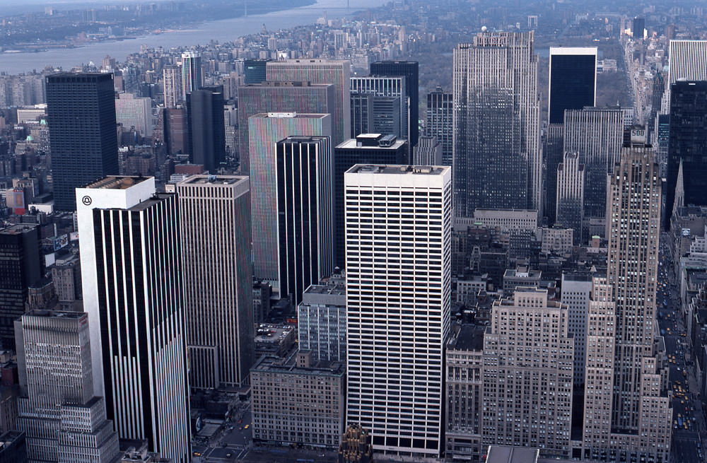 Skyscrapers in Midtown, Manhattan, 1977.