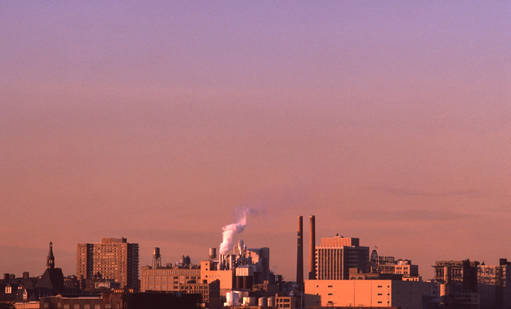 Manhattan skyline from Staten Island, Manhattan, 1978.