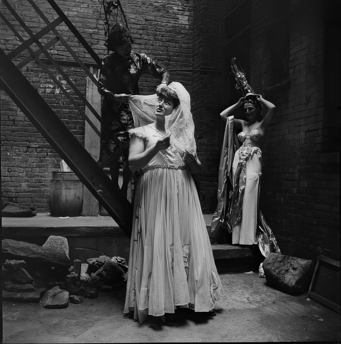 Costumed women, 1951.