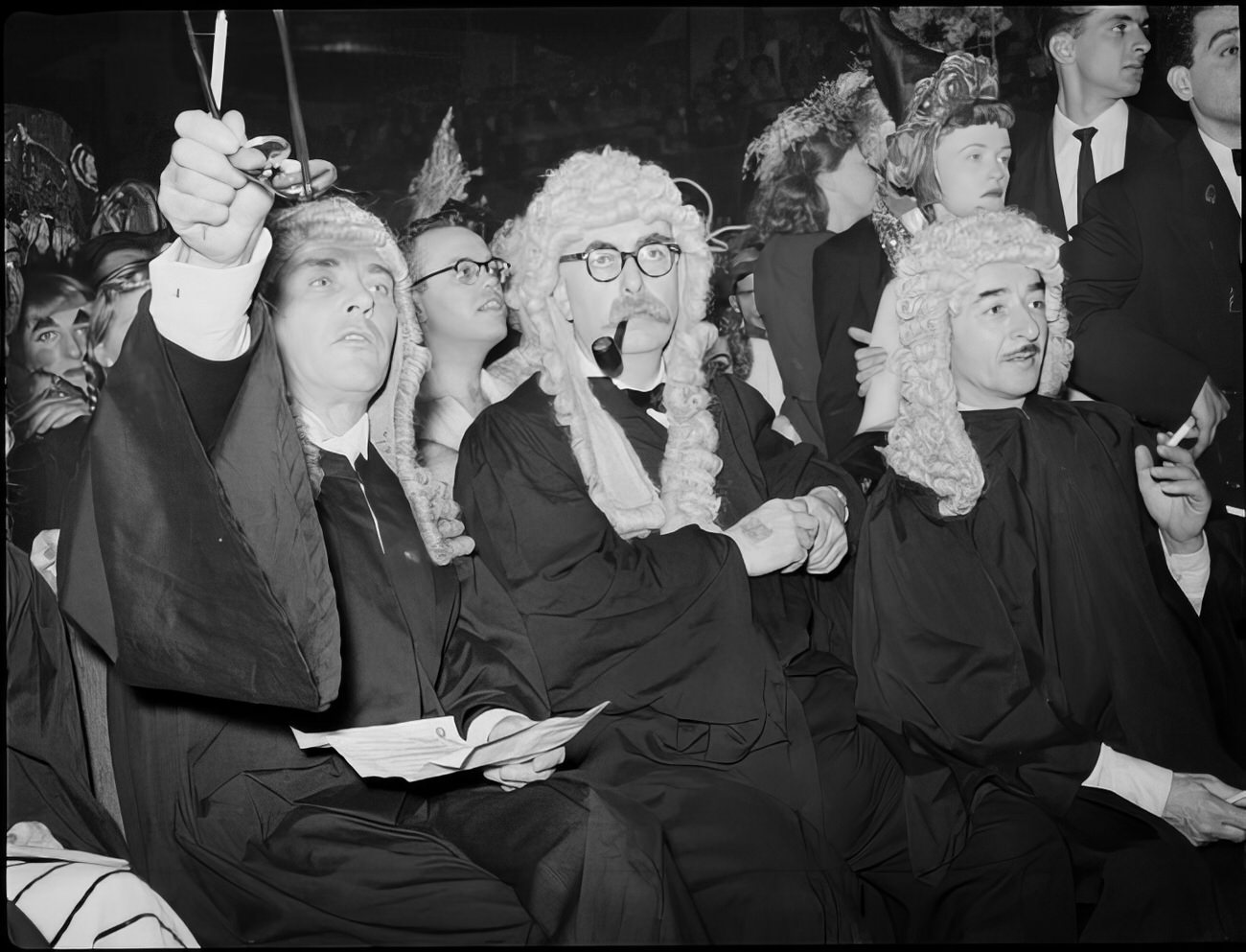 Men dressed as judges, 1951.