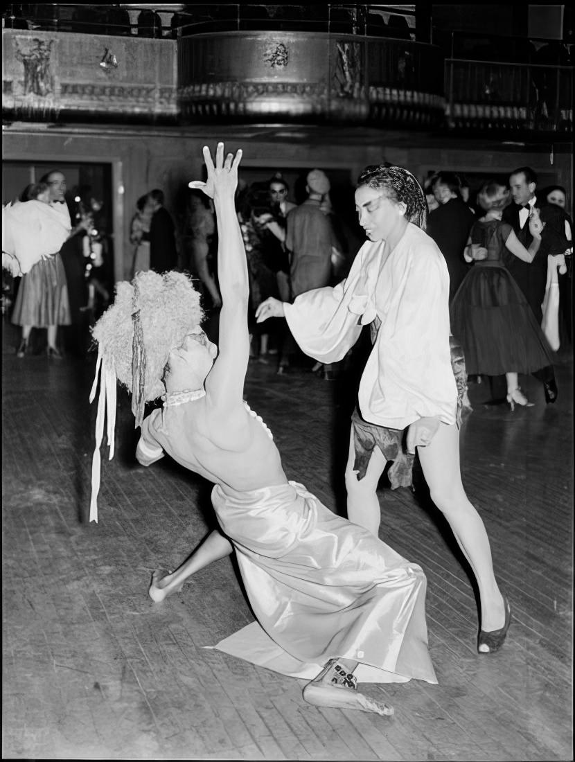 A couple dancing at the ball, 1951.