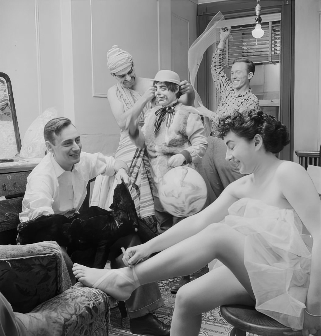 People preparing for the ball, 1951.