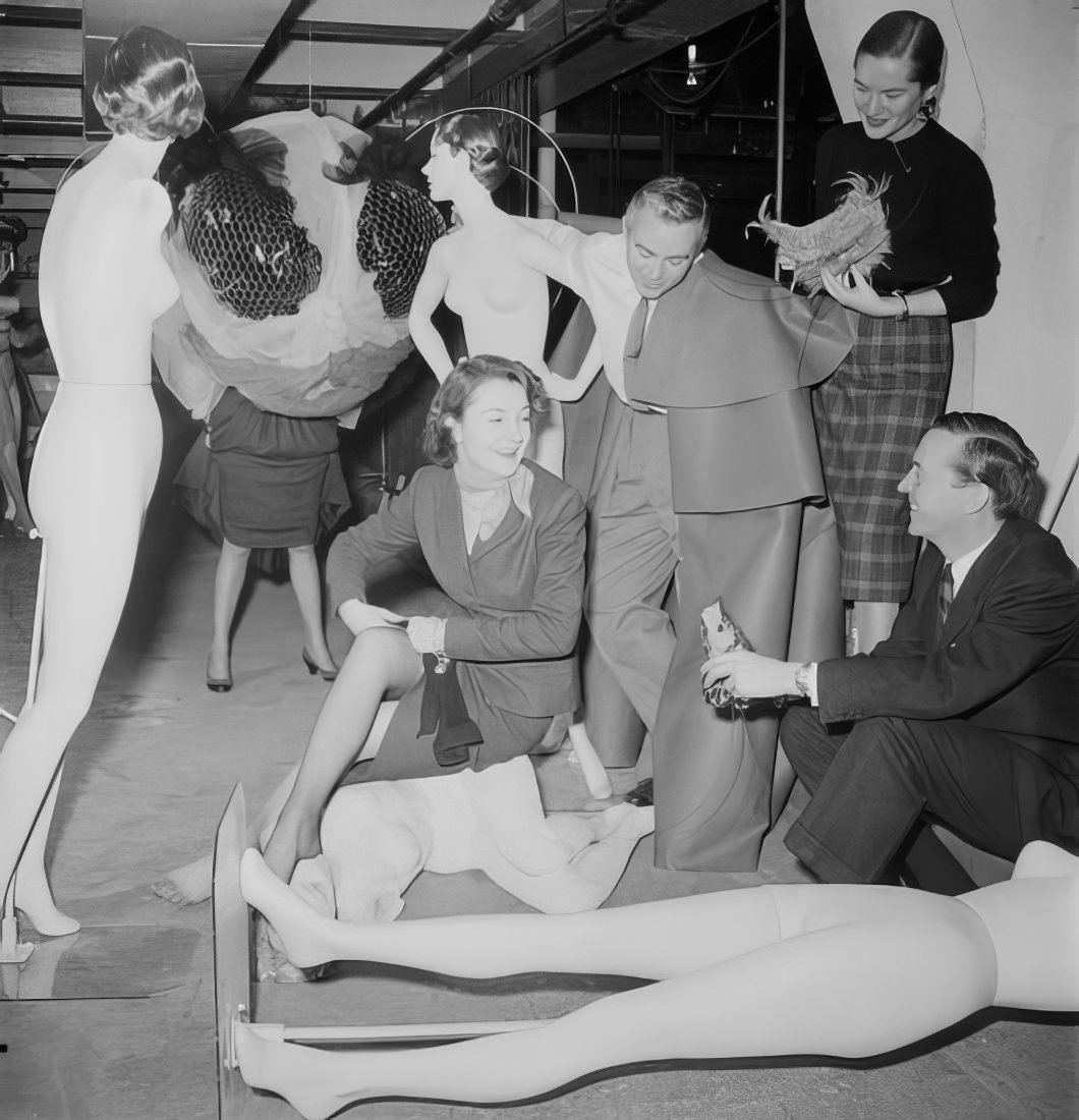 People putting on their costumes, 1951.