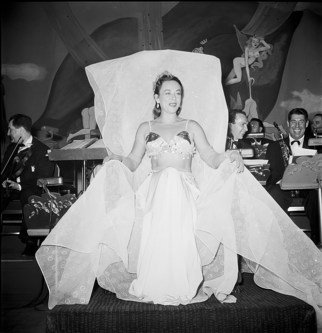 A woman on stage, 1951.