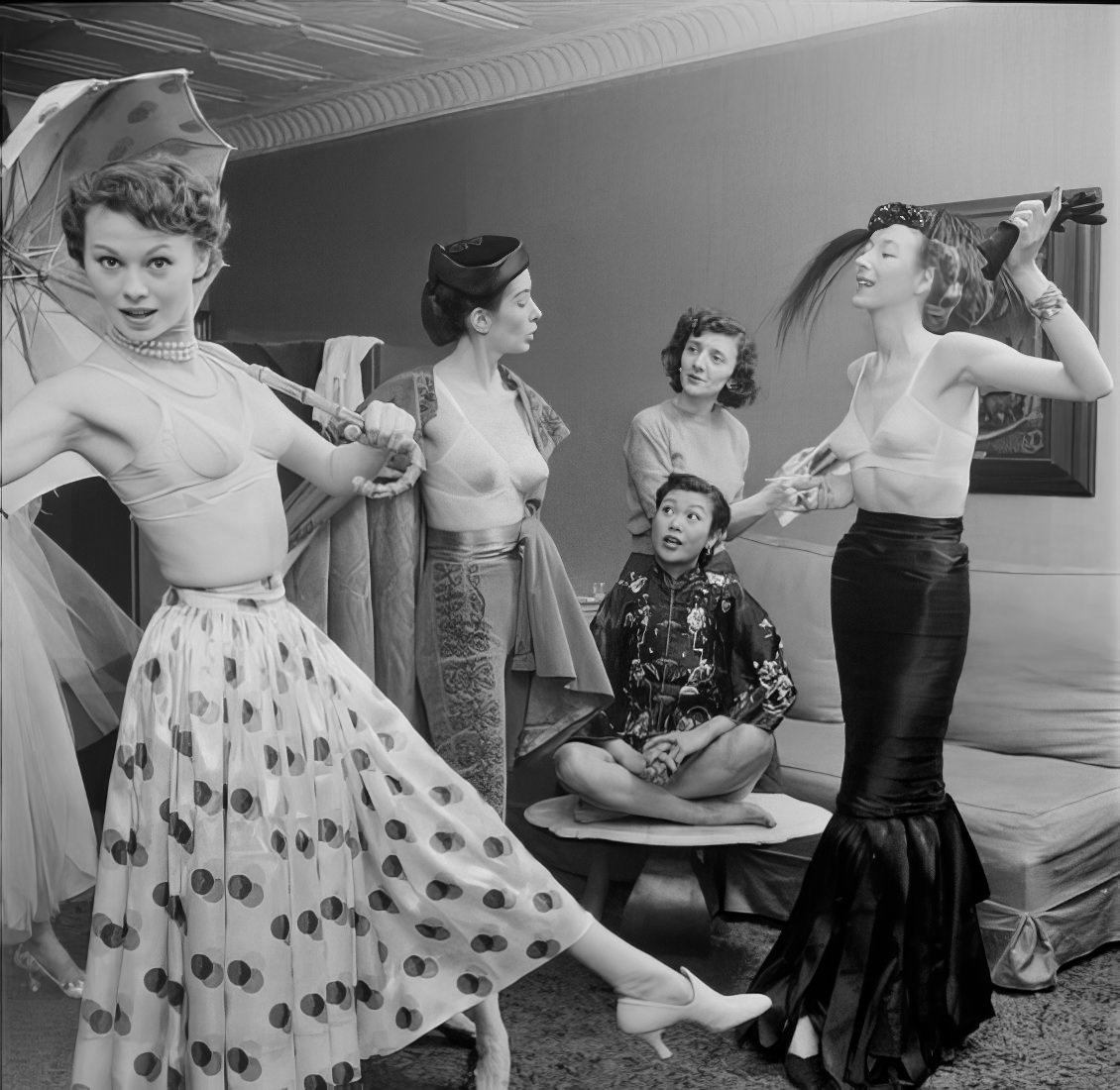 Women dressing for the ball, 1951.