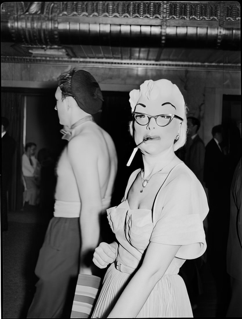 A woman in costume, 1951.