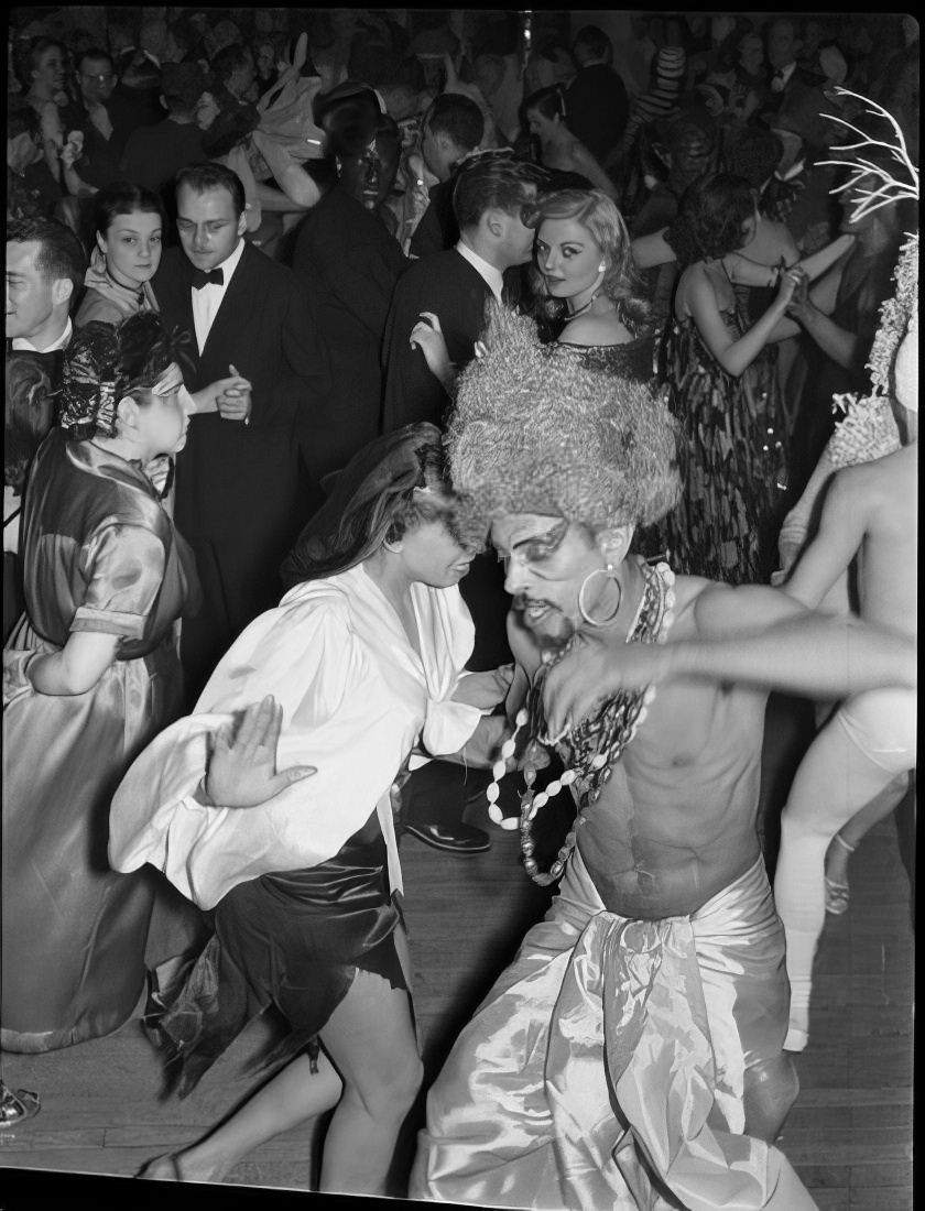 People dancing at the ball, 1951.