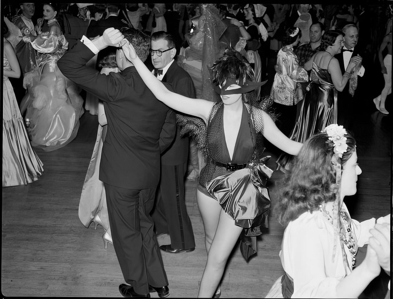 People dancing at the ball, 1951.