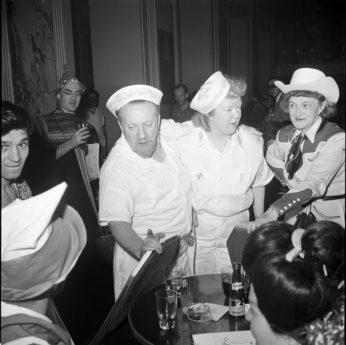 Costumed ball guests, 1951.