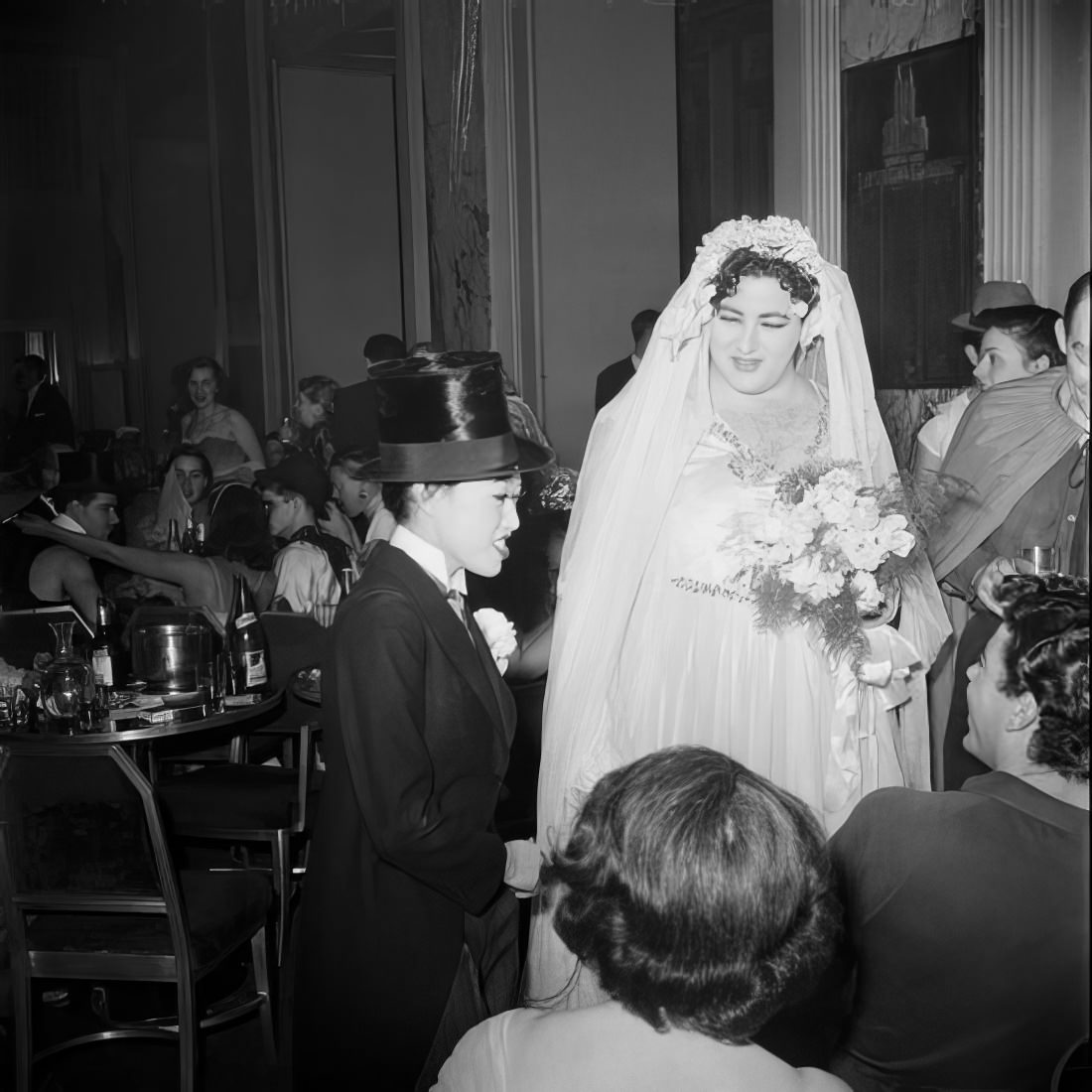 Costumed ball guests, 1951.