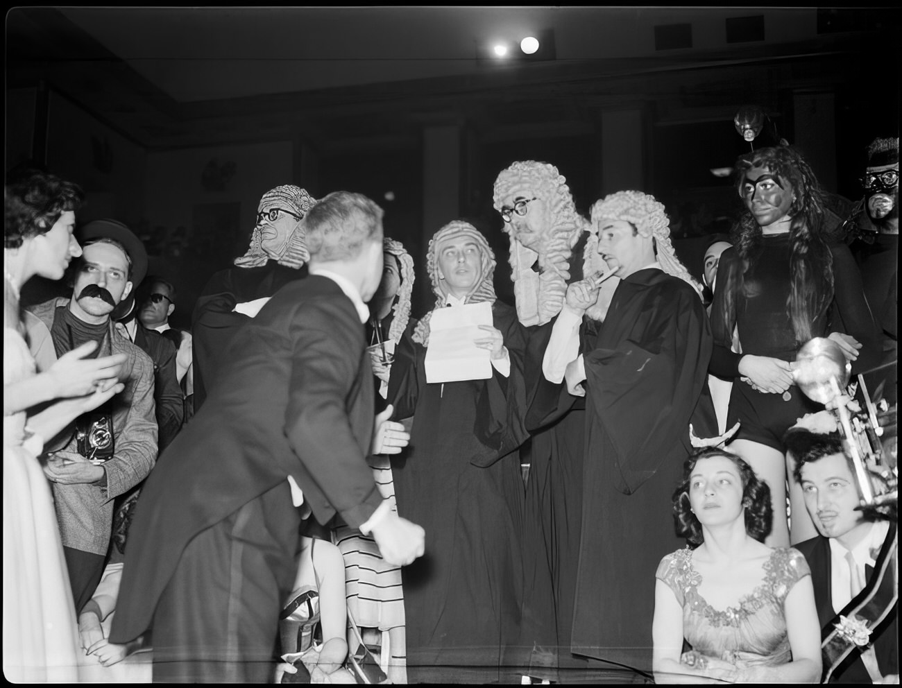 Costumed ball guests, 1951.