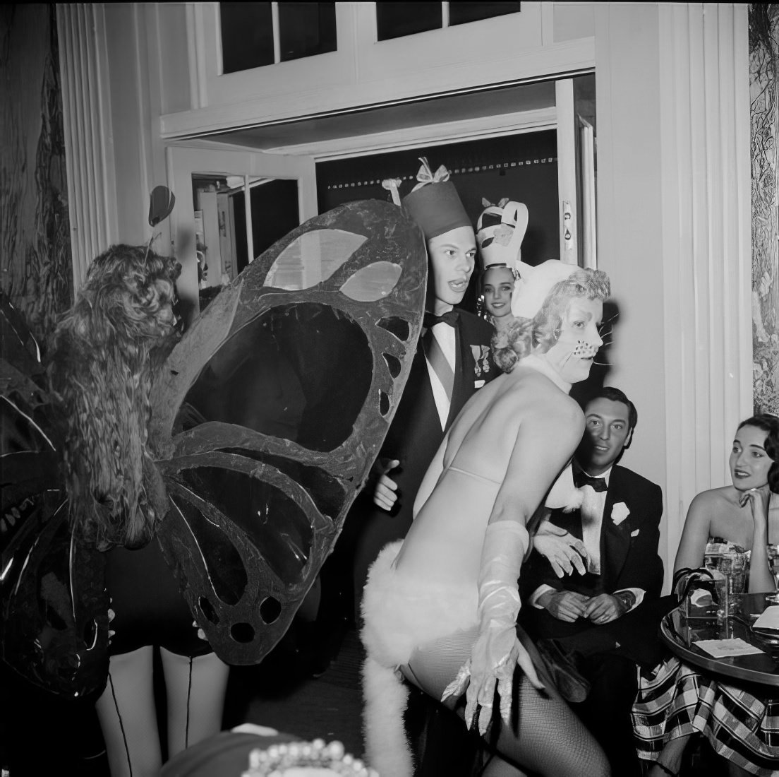 Costumed ball guests, 1951.