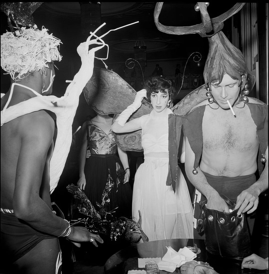 Costumed ball guests, 1951.