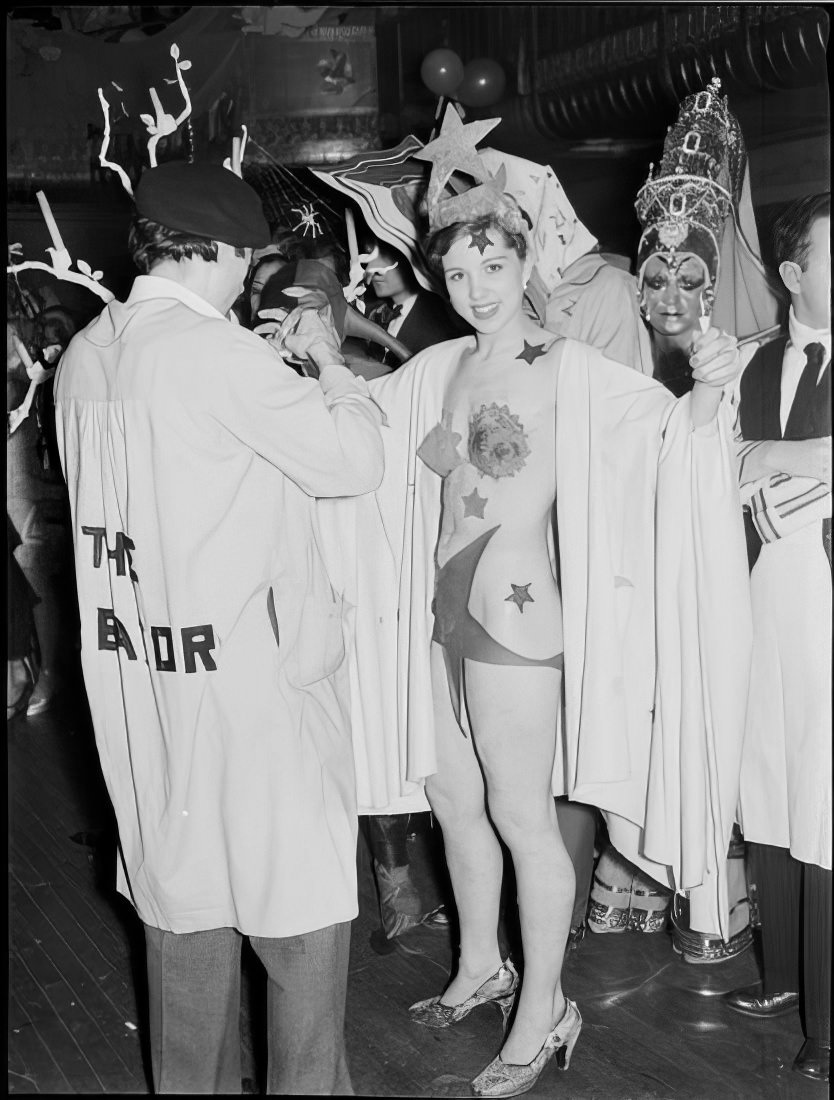 Costumed ball guests, 1951.