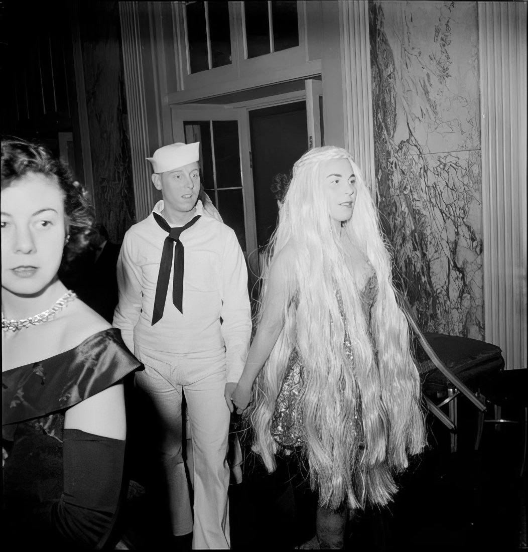 Costumed ball guests, 1951.