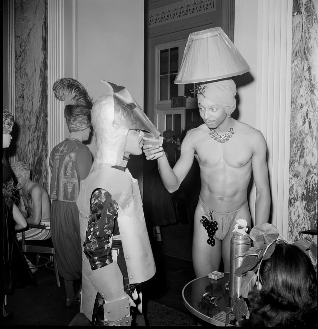 Costumed ball guests, 1951.