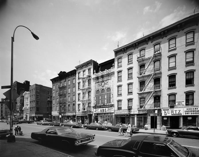 Storefronts at the intersection of Division and Canal Streets, 1978.