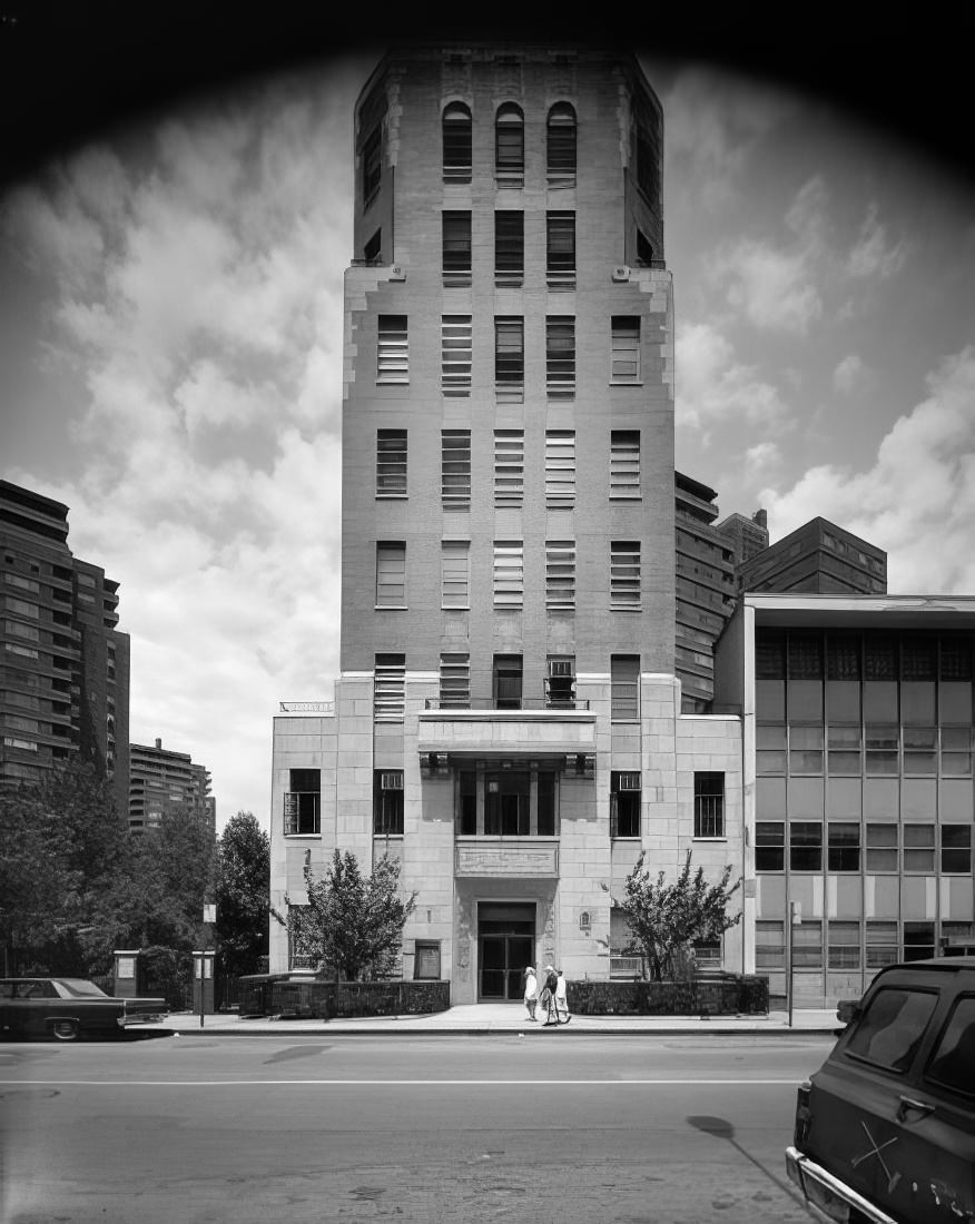 Bialystoker Center and Home for the Aged at 228 East Broadway, 1975.