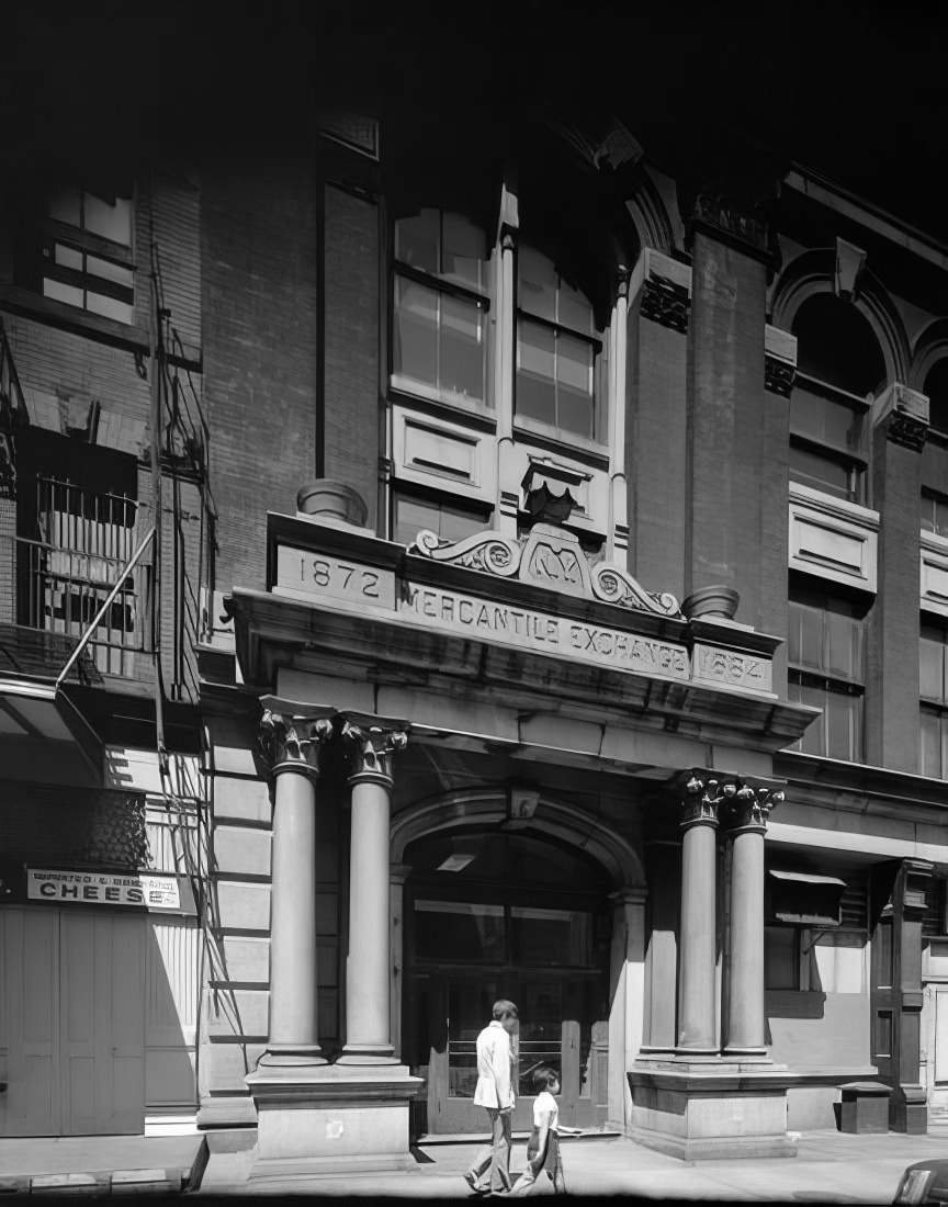 New York Mercantile Exchange at 2-6 Harrison Street, 1975.