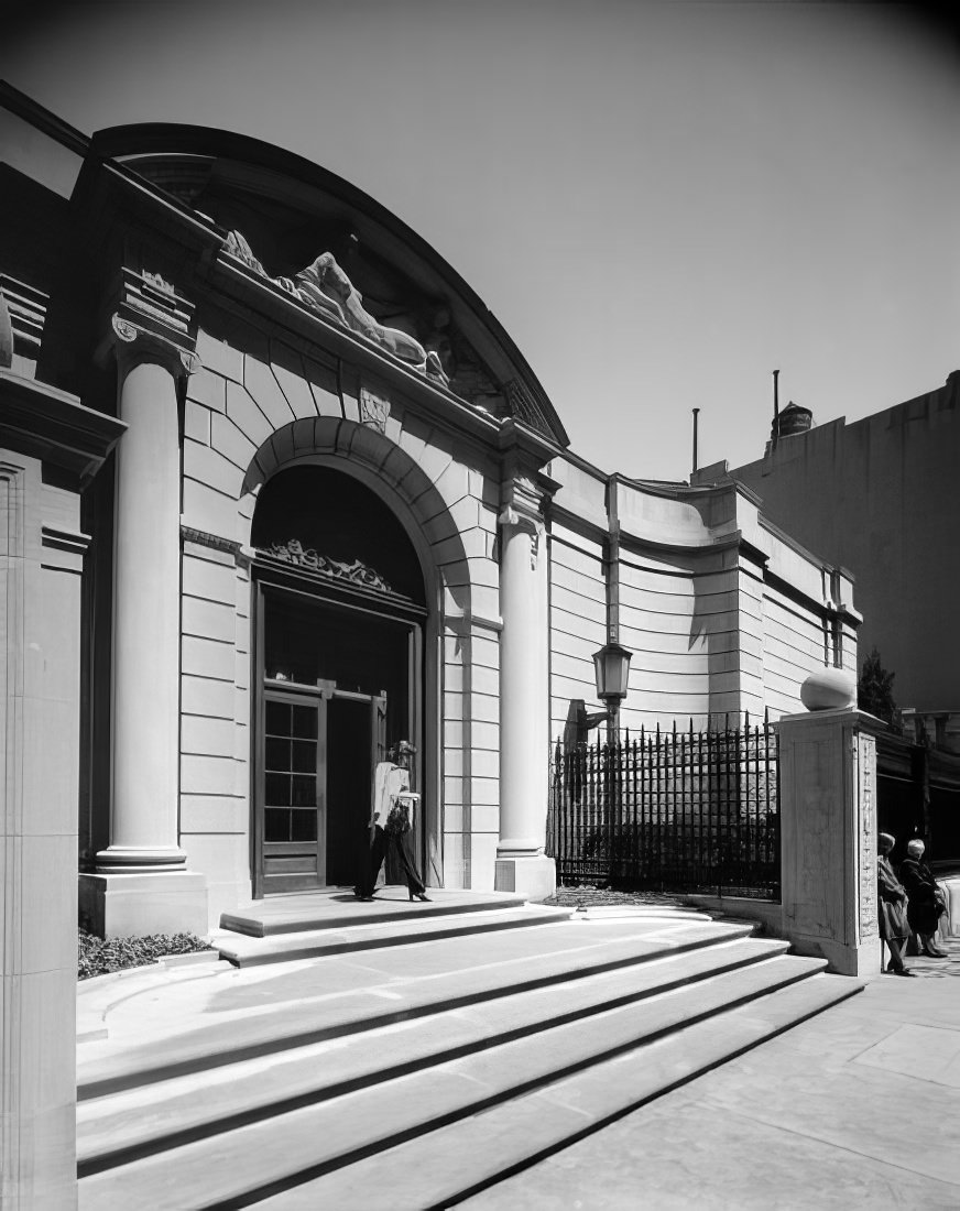 East 70th Street entrance to the Frick Collection, 1975.