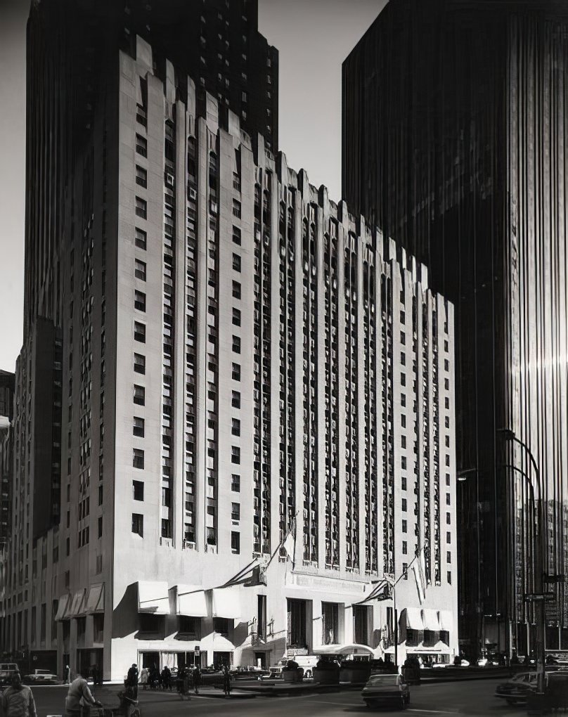 The Waldorf-Astoria Hotel at 301 Park Avenue, 1978.