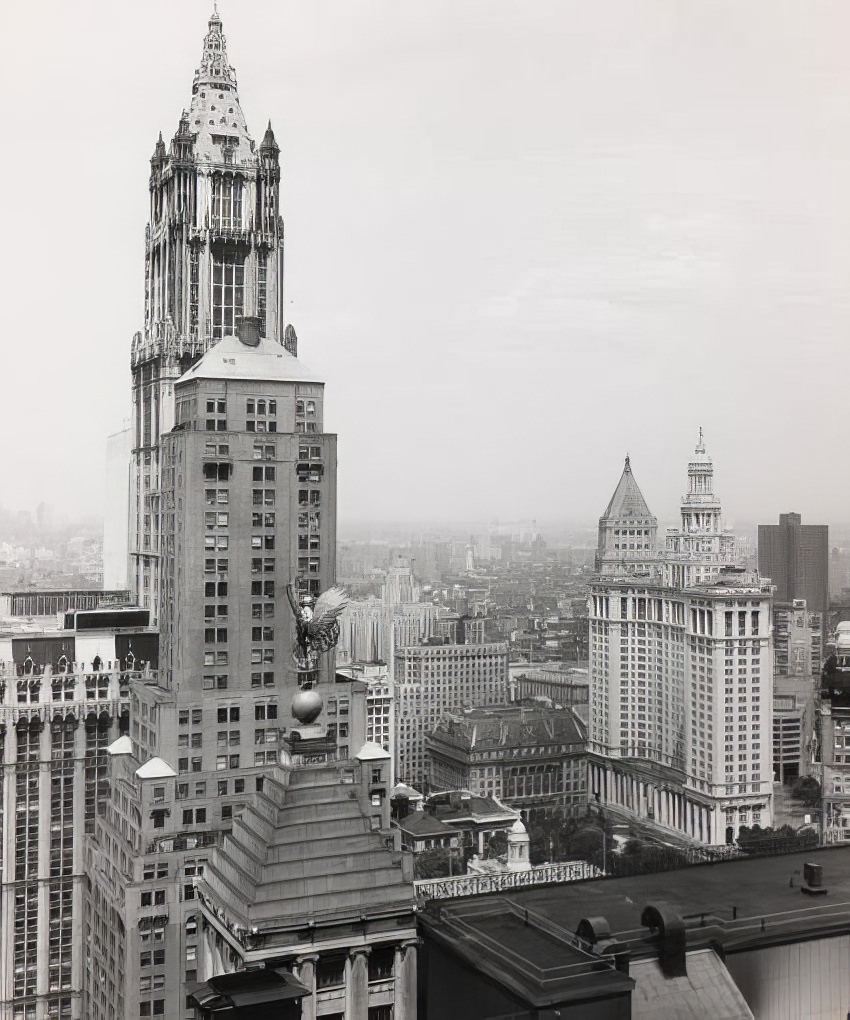 Aerial view of the Civic Center, 1971.