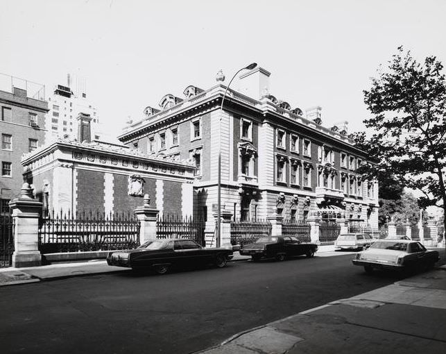 Andrew Carnegie mansion at 2 East 91st Street, 1973.