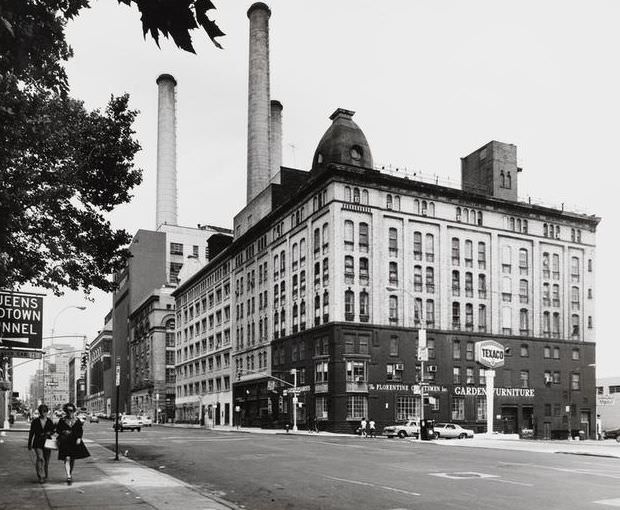 First Avenue from 37th Street to the Florentine Craftsman and Con Ed's Waterside Station, looking north, 1973