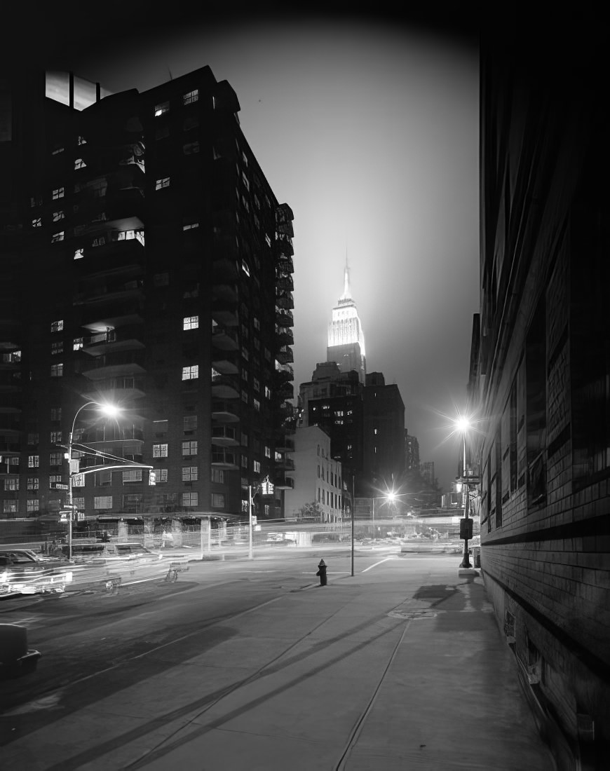 Looking west on East 35th Street past Lexington Avenue, 1975.