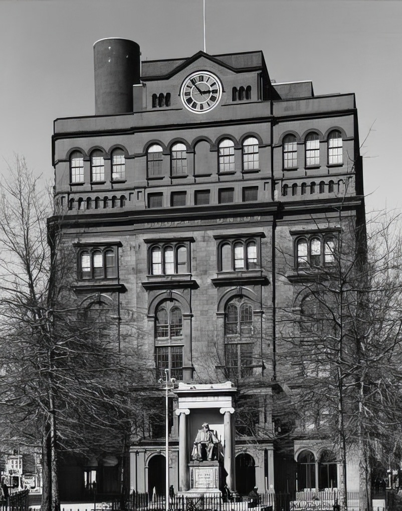 Peter Cooper monument and Cooper Union Foundation Building, 1971