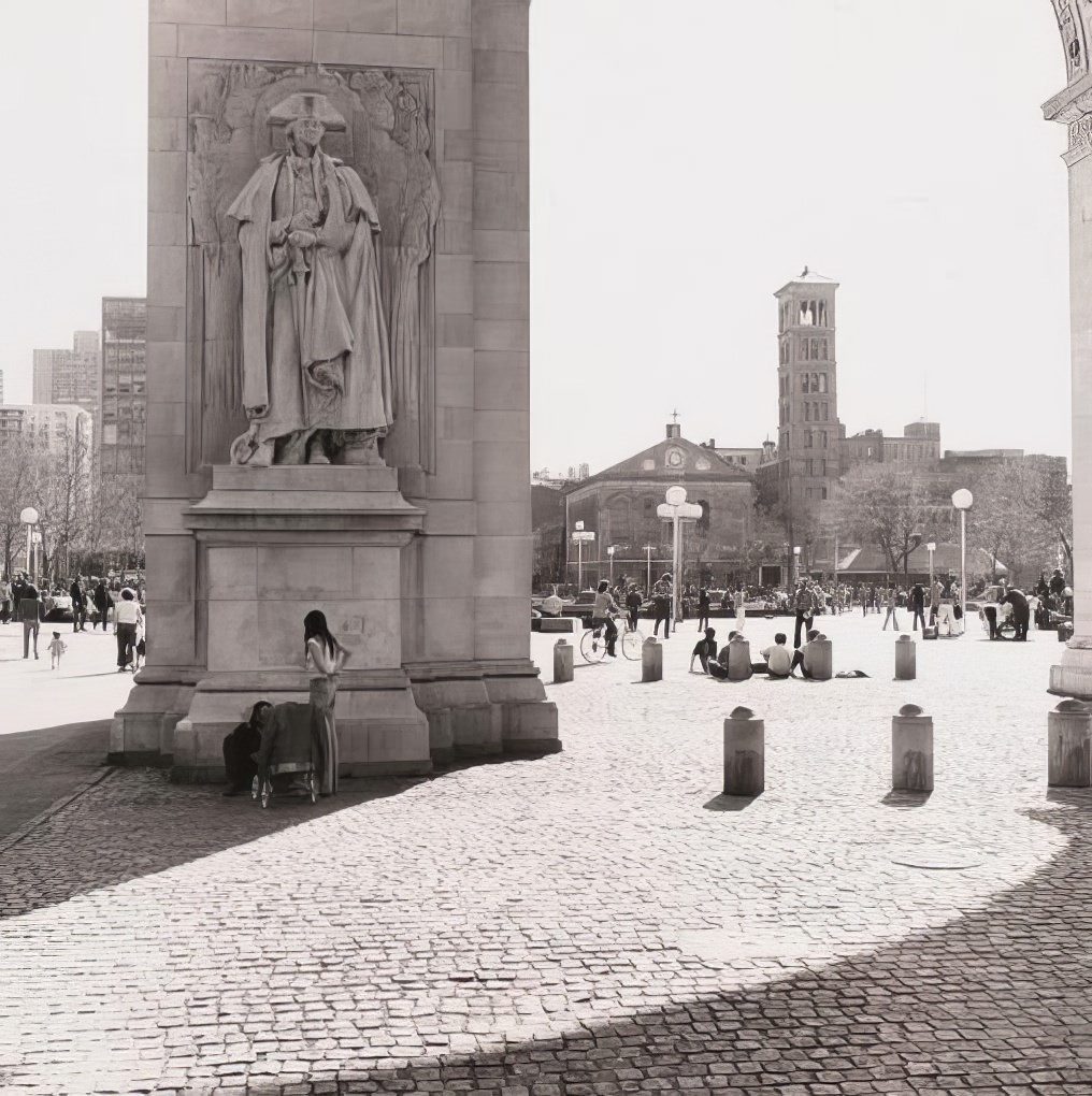 Washington Arch and Washington Square Park, 1975