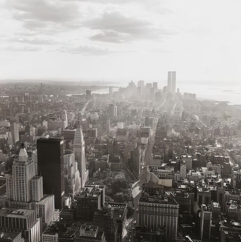 Manhattan, aerial view looking south from Ladies' Mile Historic District, 1973