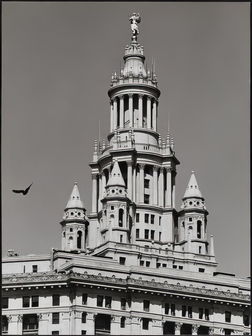 Municipal Building tower, 1 Centre Street, 1971