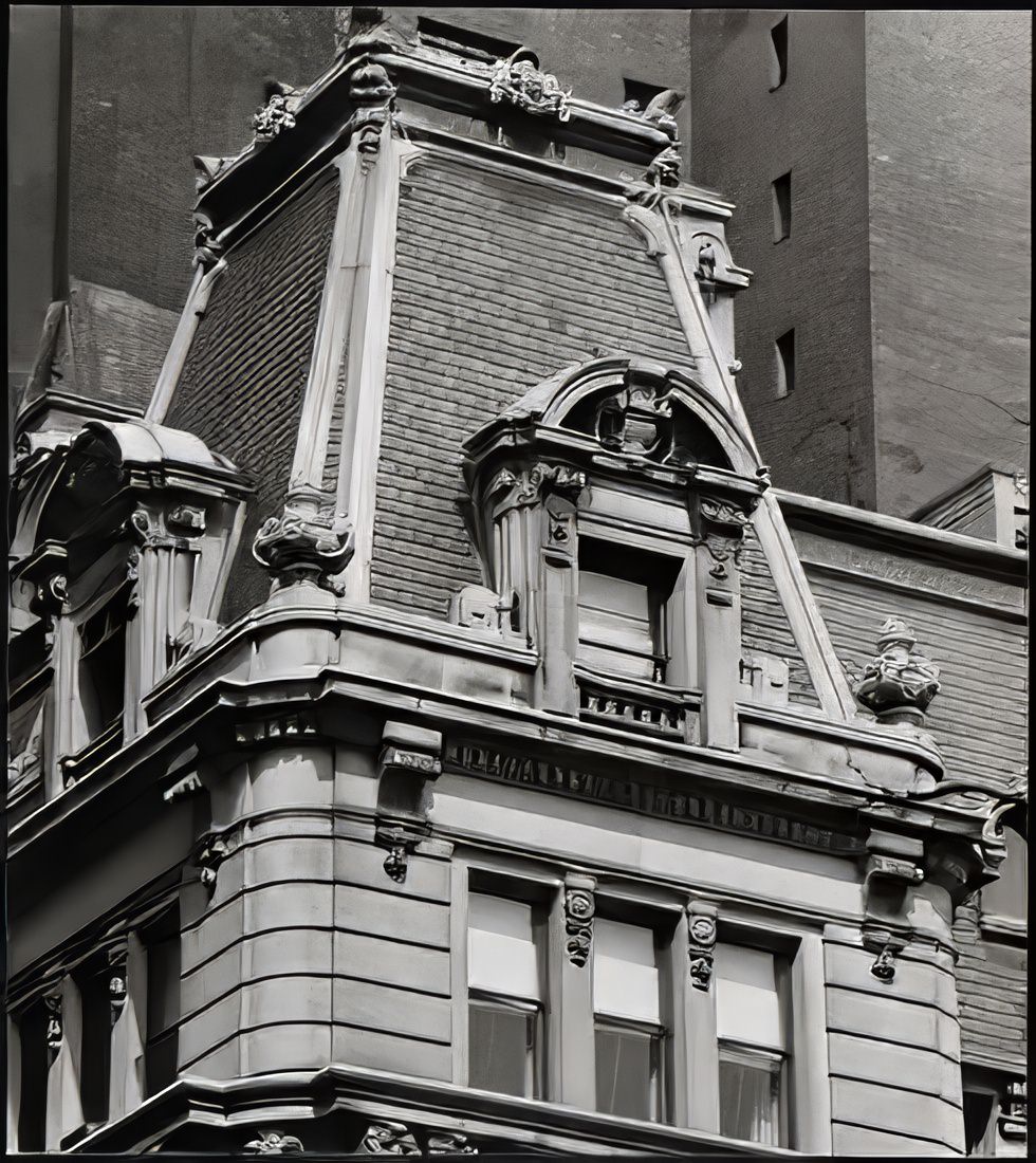 Consulate General of Poland, 233 Madison Avenue, roof detail, 1973