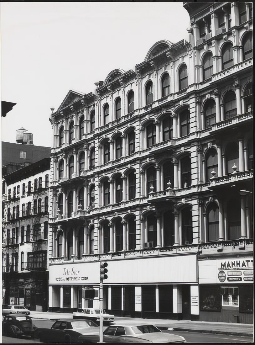 Broadway between Bleecker and West 3rd Streets, west side, 1975