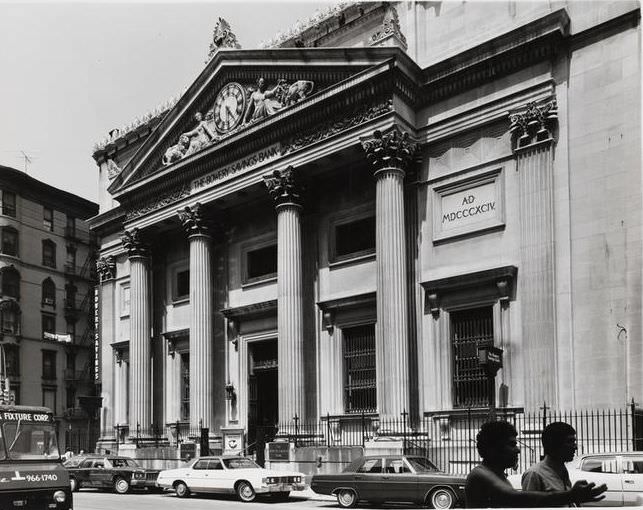 Bowery Savings Bank, Grand Street entrance, 130 Bowery, 1975